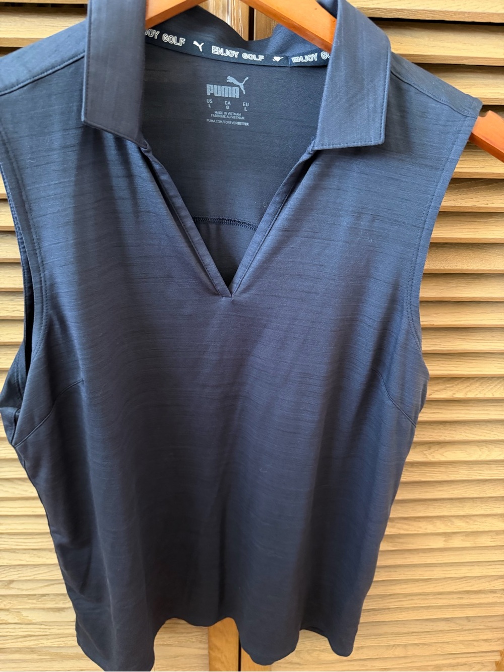 Puma Black Sleeveless Polo Tank Top